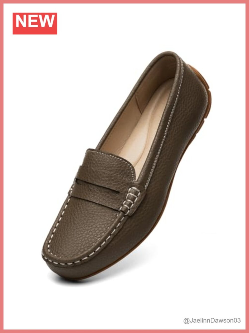 Women's Leather Penny Loafers Slip-Ons Comfortable Lightweight Driving Work